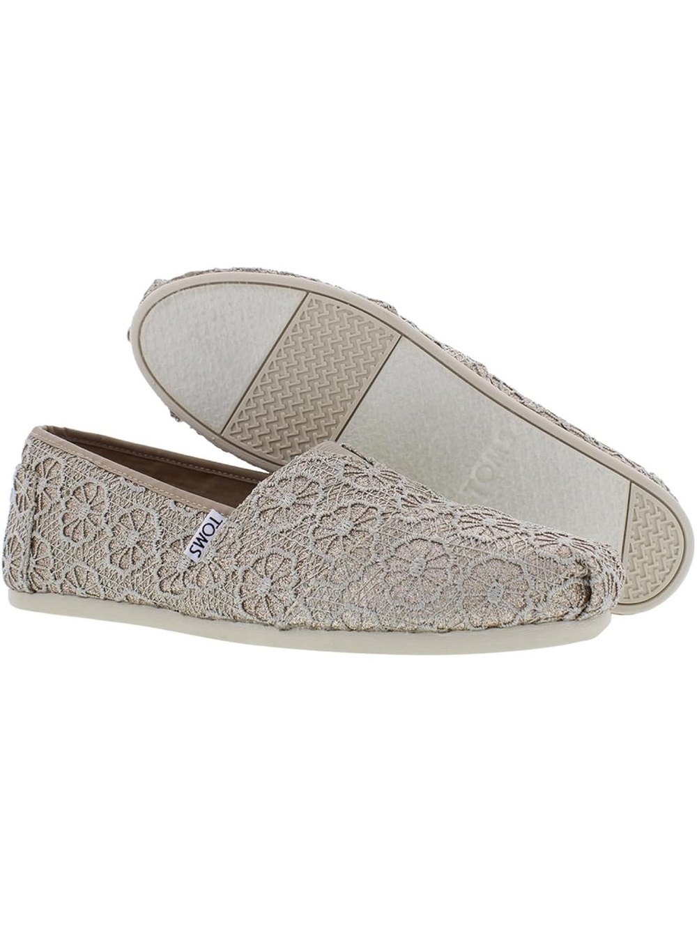 TOMS Rose Gold Crochet Glitter